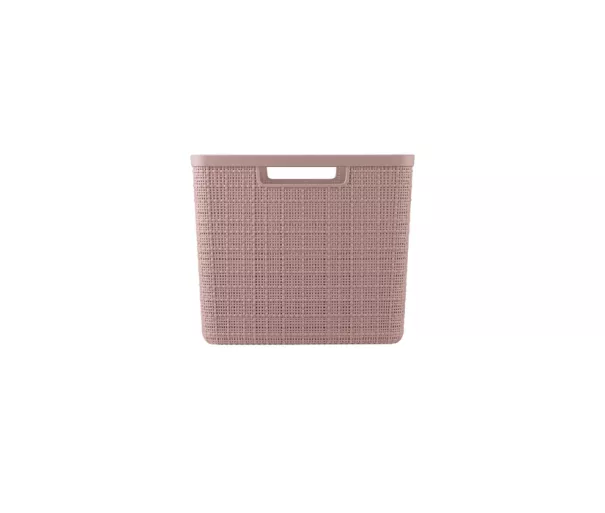 Корзина джутовая L 20L 36x28x23см розовая